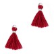 Borla estilo Ibiza 1.5cm - Silver-ruby wine red